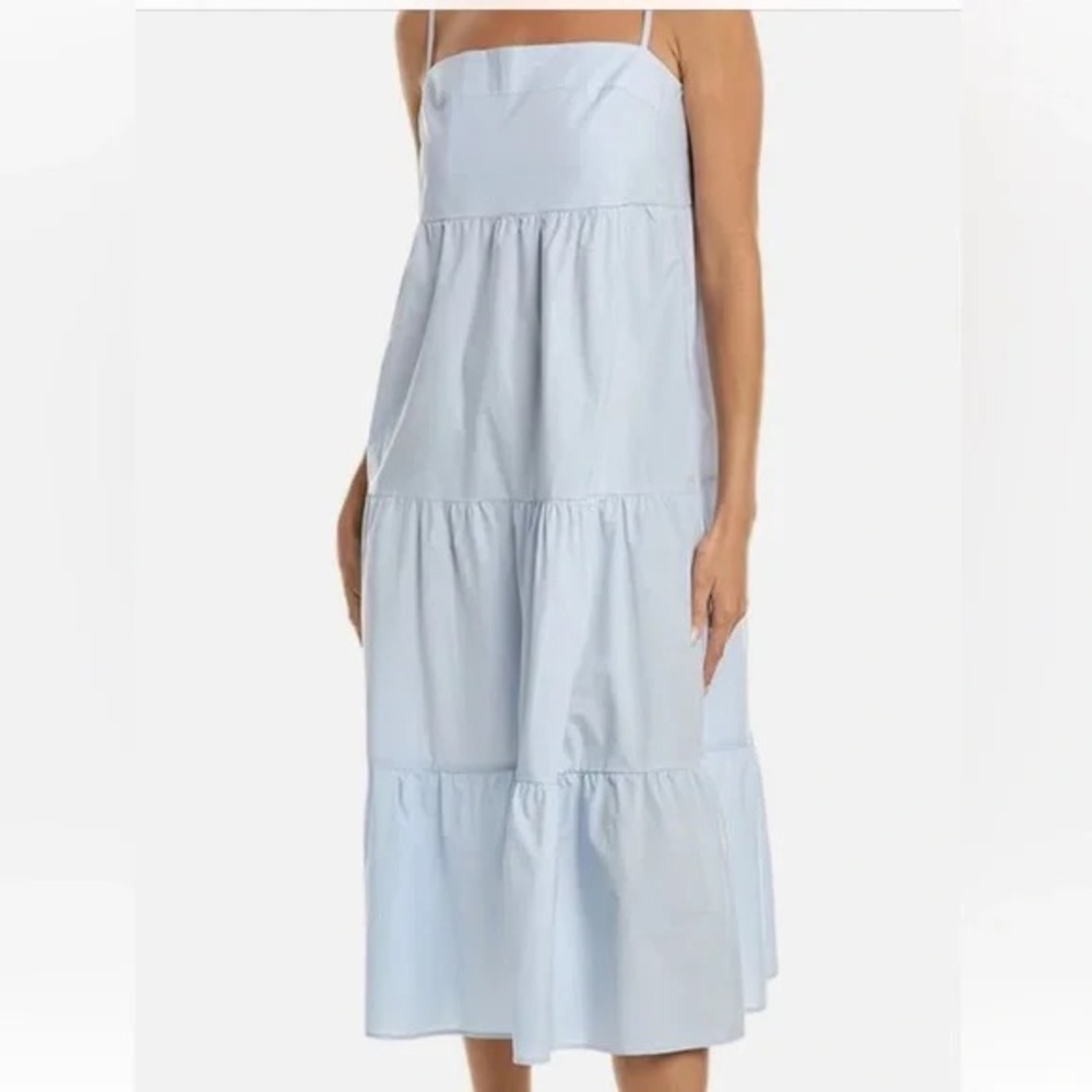 O.P.T. 100% Cotton Midi Dress in Blue